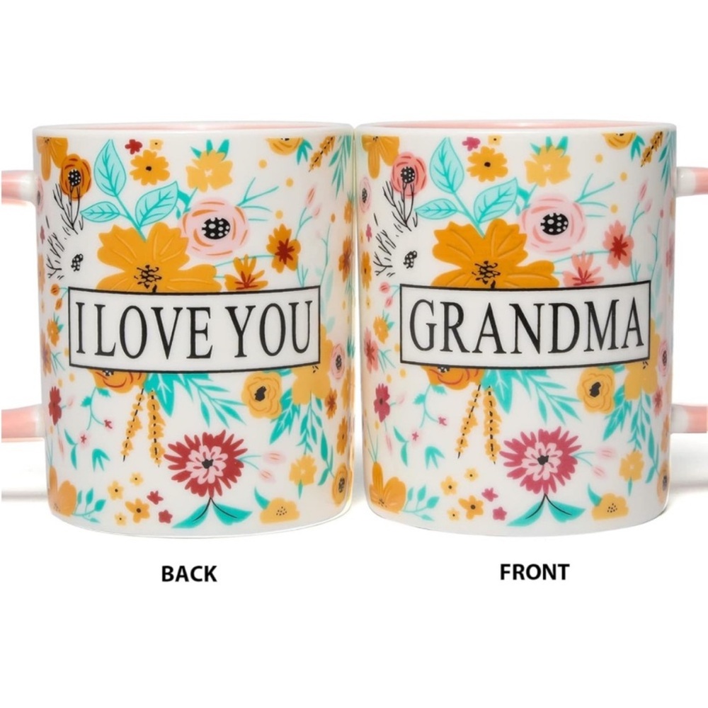 Floral 'I Love You Grandma' Mug